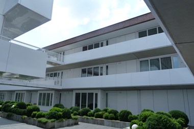 White façades in green surroundings